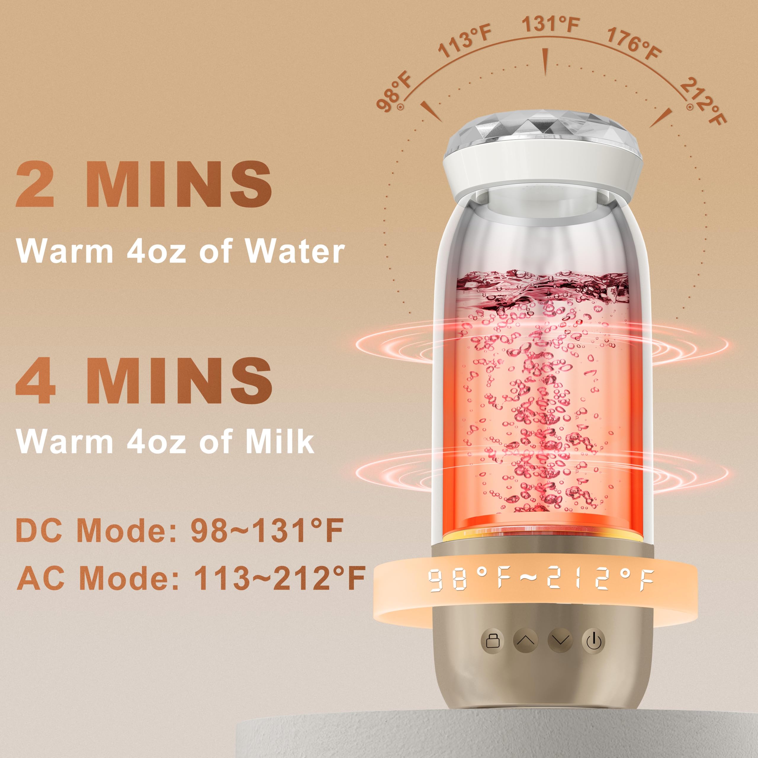 Veroline bottle warmer quick heating in minutes for warm milk on the move