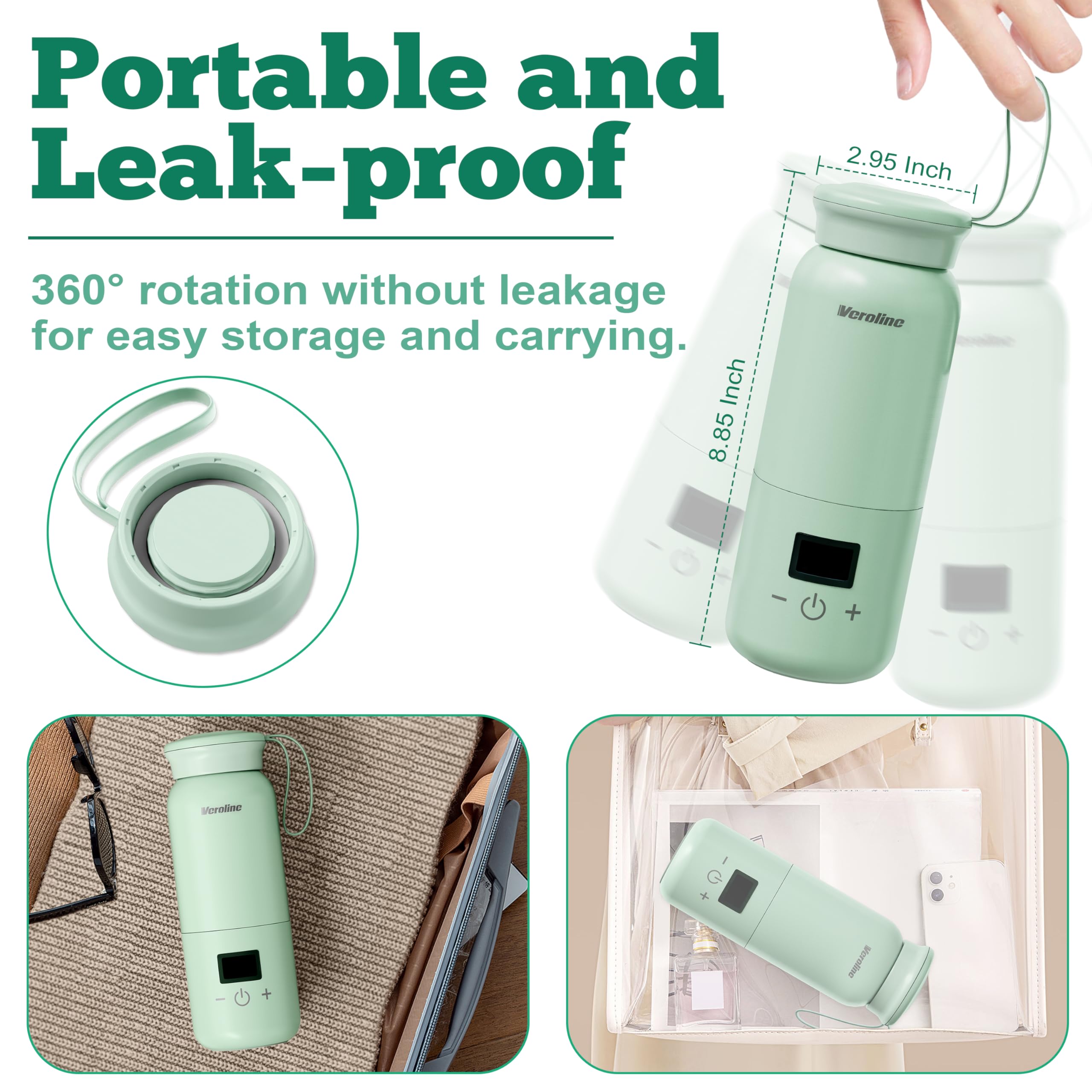 Compact 10 oz capacity fits diaper bags and stroller cup holders