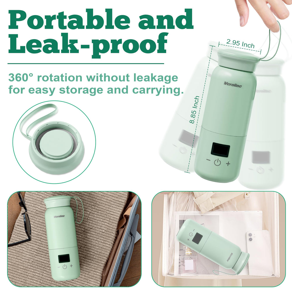 Compact 10 oz capacity fits diaper bags and stroller cup holders