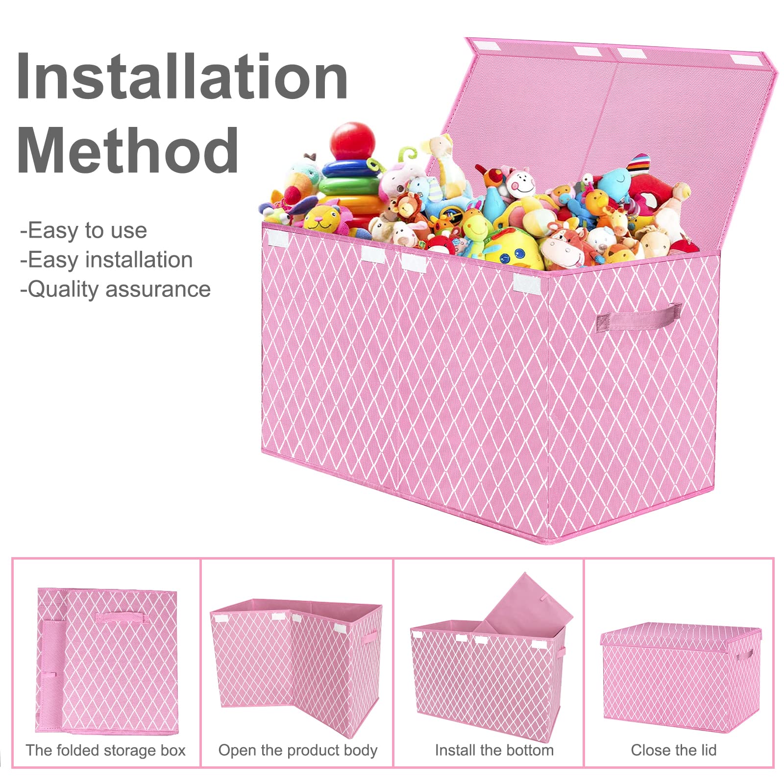VERONLY toy box flat-foldable makes storage simple and space-saving.