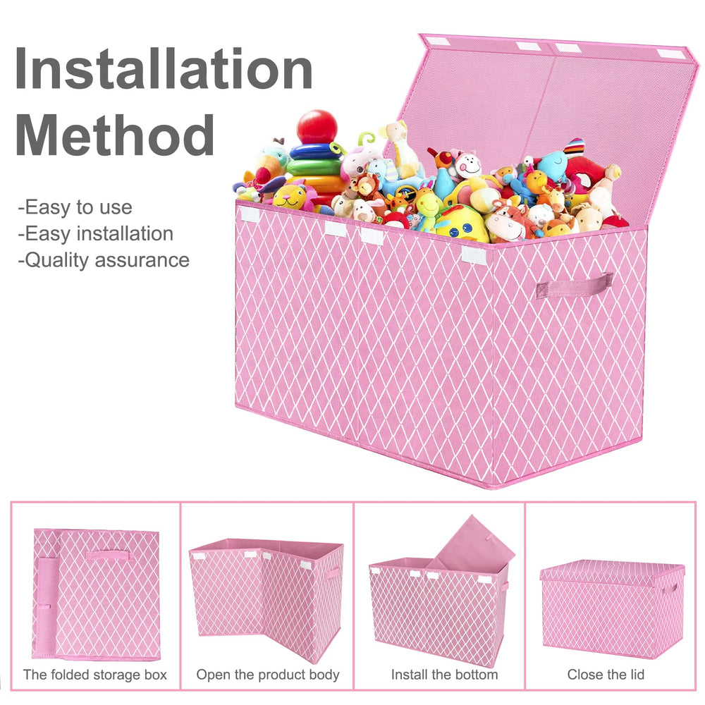 VERONLY toy box flat-foldable makes storage simple and space-saving.