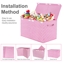VERONLY toy box flat-foldable makes storage simple and space-saving.