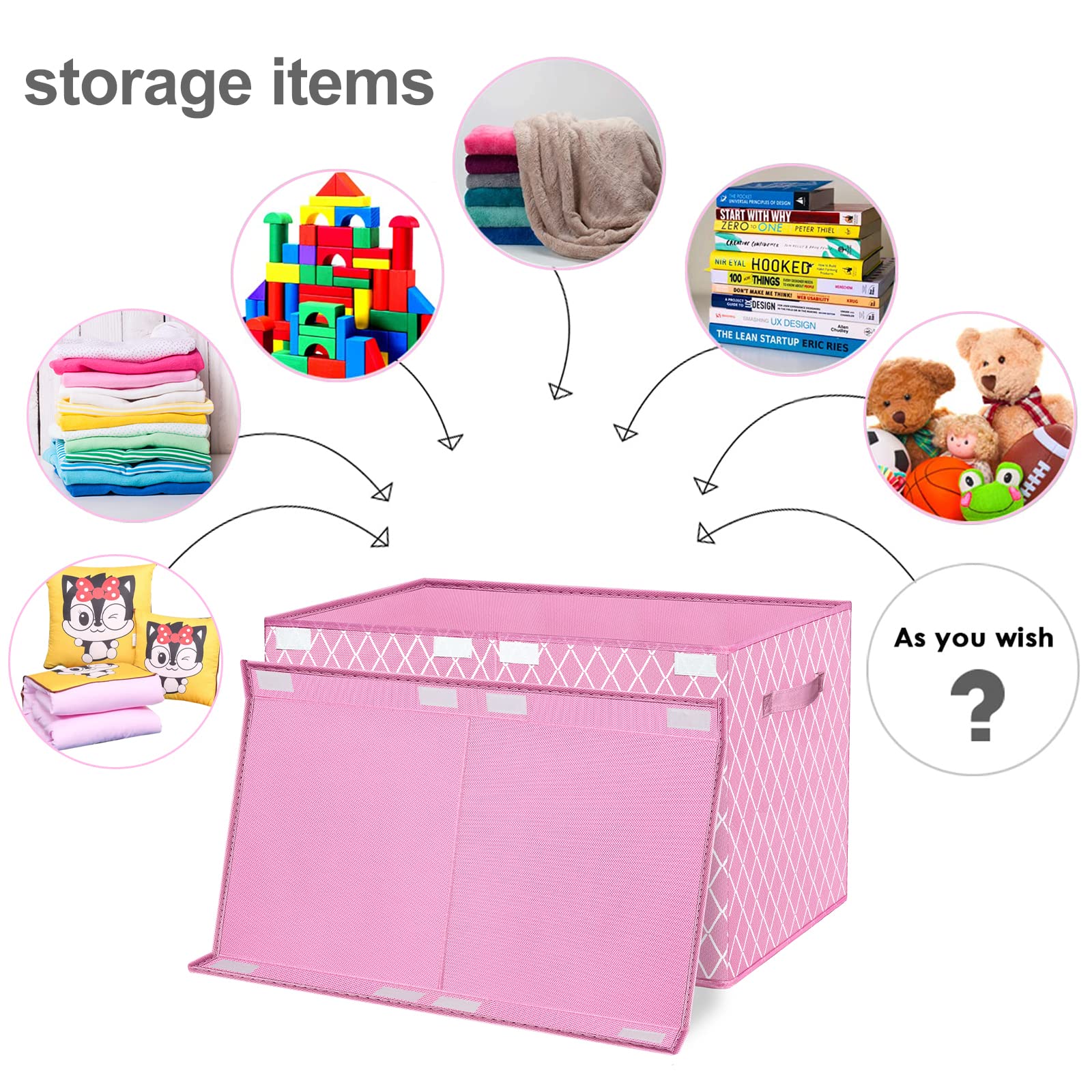 VERONLY flip-top lid keeps dust out while kids access toys.