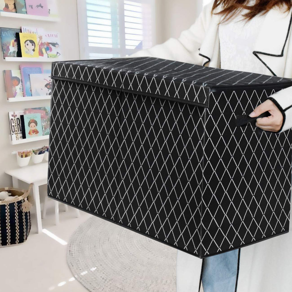 VERONLY black toy chest box blends with kids' rooms