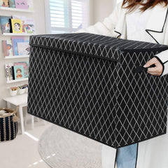 VERONLY black toy chest box blends with kids' rooms