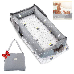 VerveBaby crown grey baby lounger with strap for on-the-go supervision