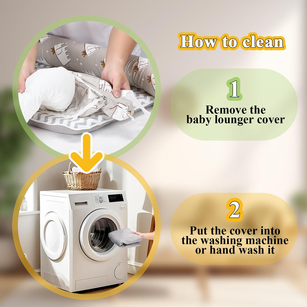 VerveBaby washable cover with zipper simplifies cleaning after use.