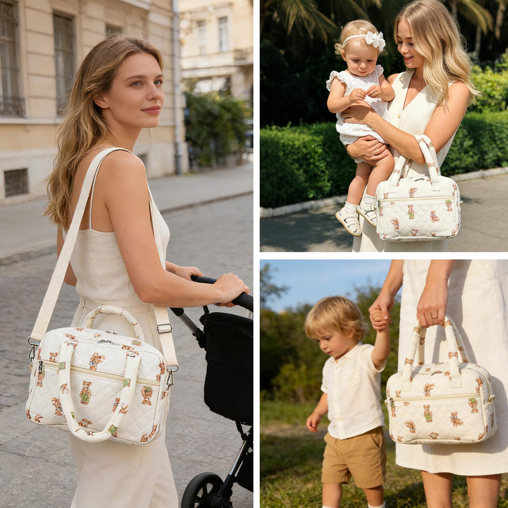 VerveBaby cotton quilted exterior with padding protects pumps during travel.