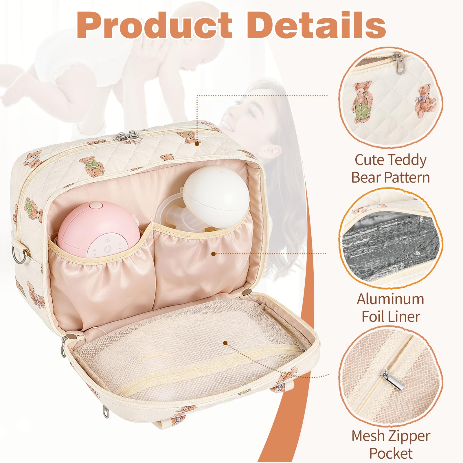 VerveBaby bag showing side mesh pocket ideal for accessories and organization.