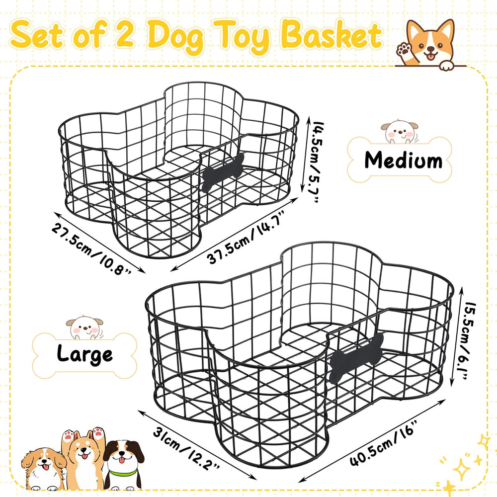 Vesici bone-shaped dog toy basket (16x12x6) ideal for large toy storage.