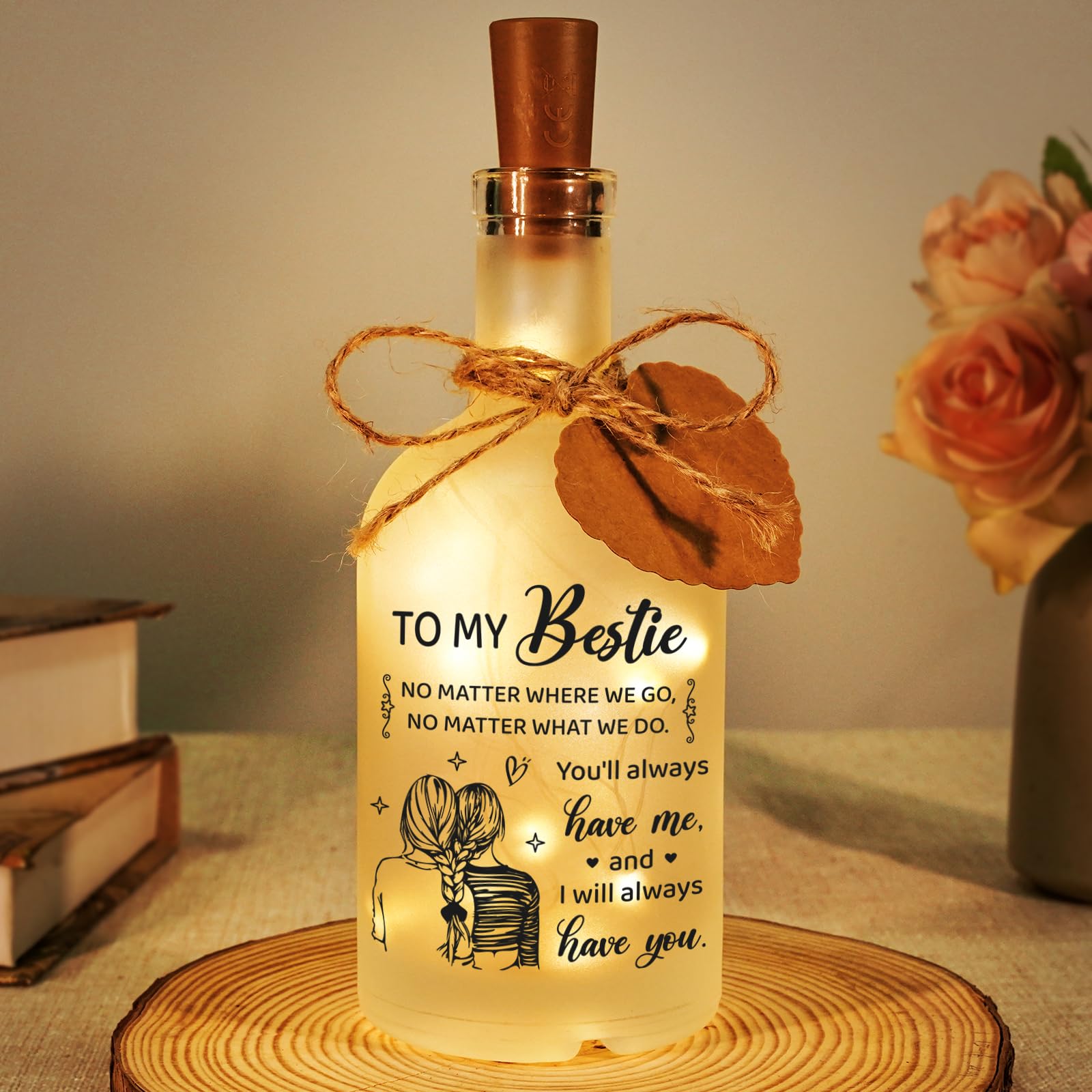 Vetbuosa bottle light on a desk creating warm decor.