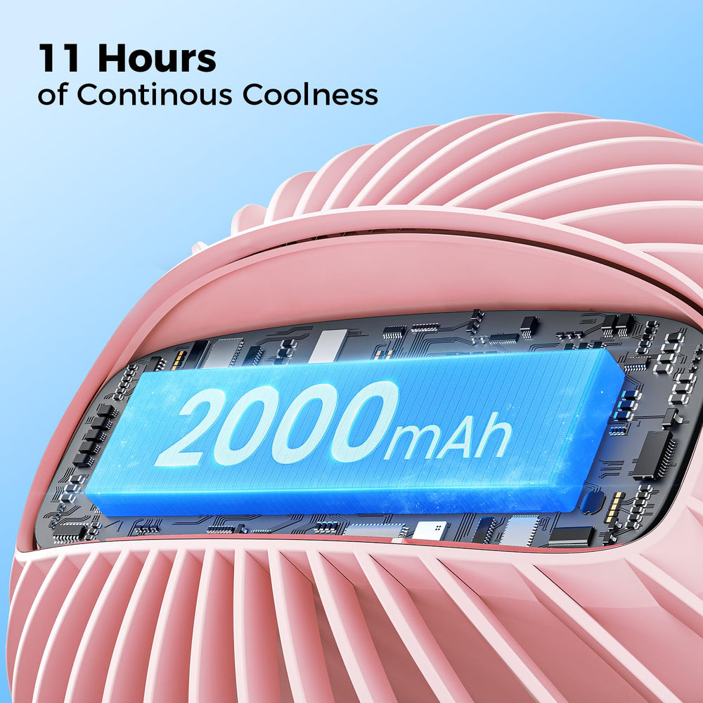 VETIFINAL pink portable fan with 360-degree rotation for crib or car