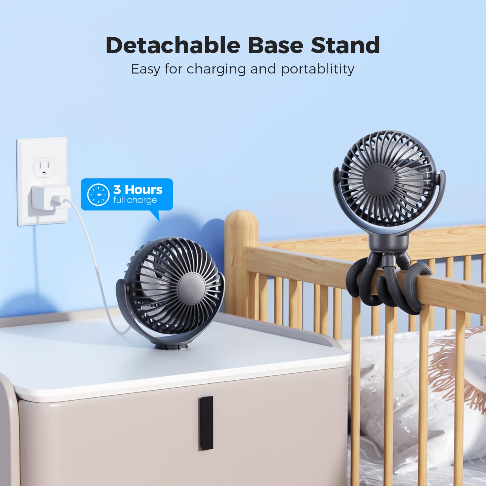 VETIFINAL stroller fan BPA-free materials ensure safe daily use.