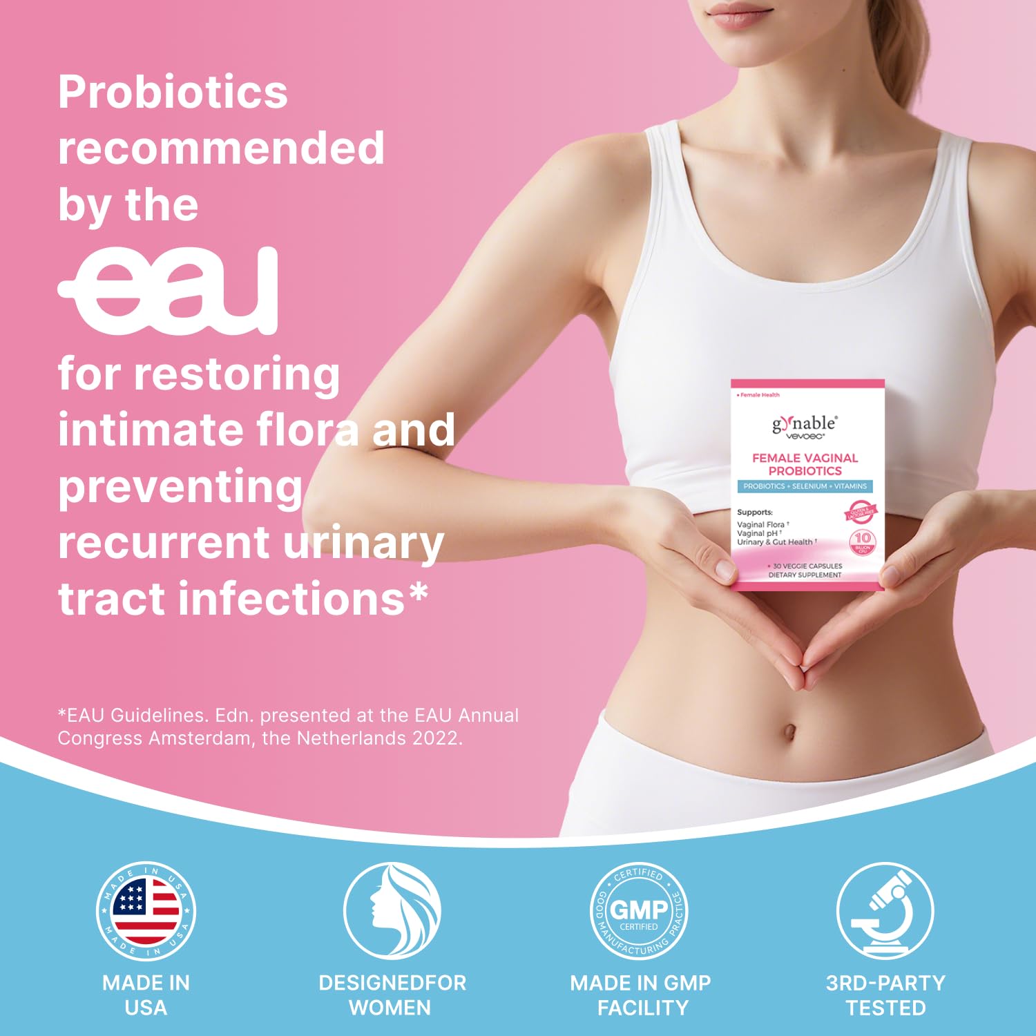 Vevoec Gynable immune-support vitamins image highlights added nutrients.