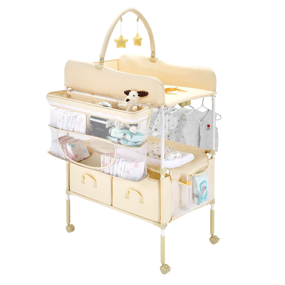 VEVOR baby changing table assembly view with sturdy frame and height options