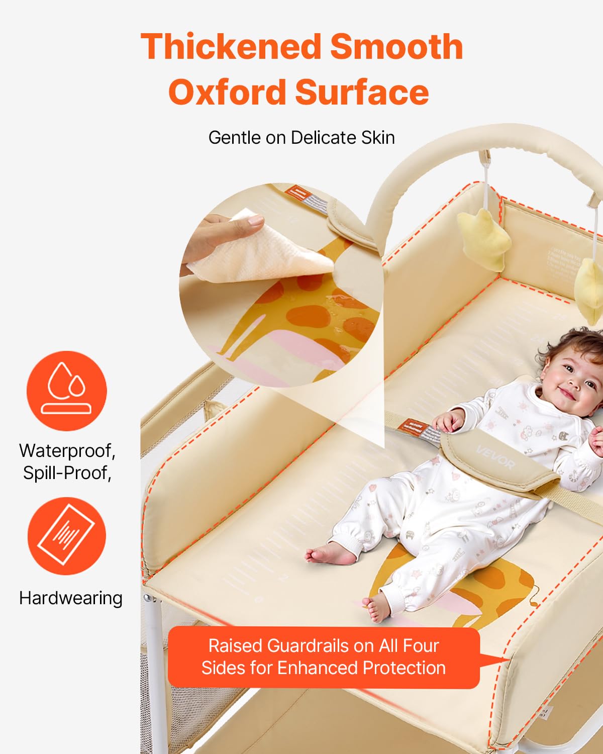VEVOR changing table top featuring water-repellent Oxford fabric
