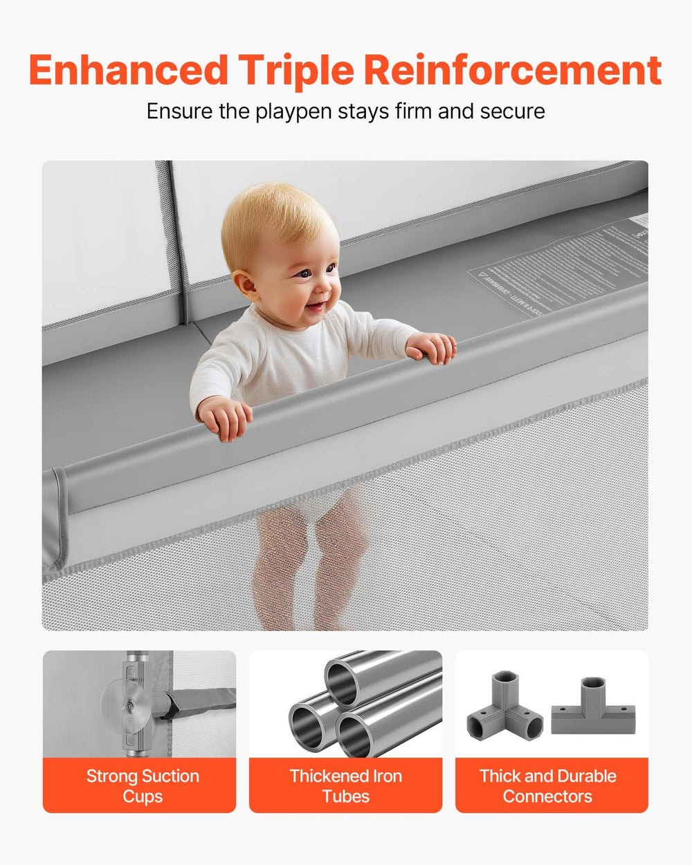 VEVOR Baby Playpen BPA-free fabric for gentle, child-friendly use