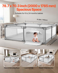VEVOR Playpen with strong suction cups stabilizing the structure during active play