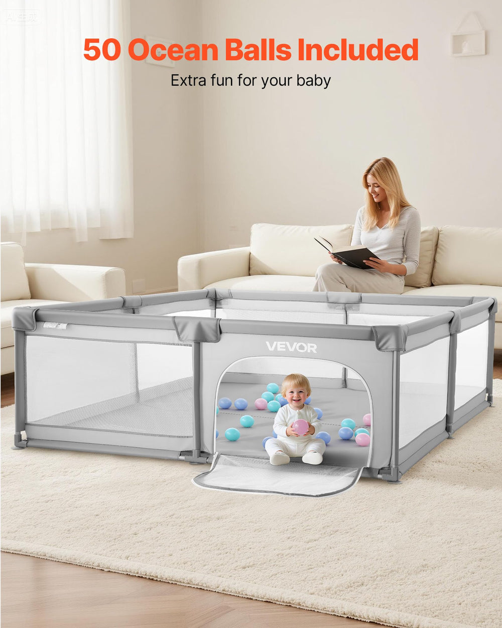 VEVOR Zippered door for easy caregiver and child access