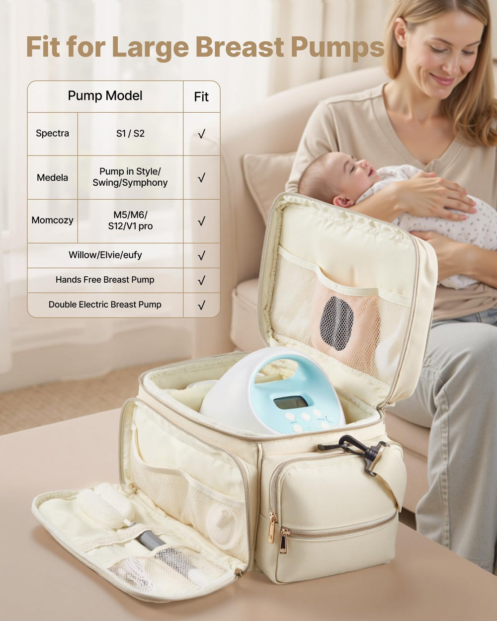 VEVOR bag includes adjustable compartments to tailor storage for travel and daycare