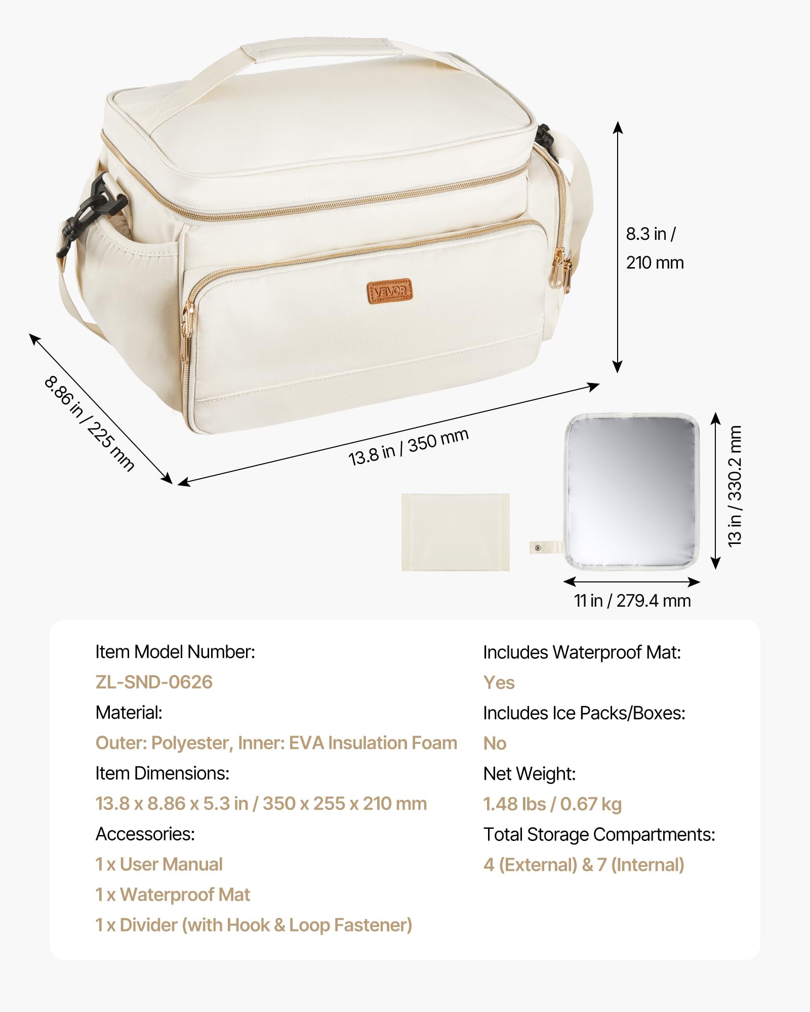 VEVOR bag with durable strap for comfortable, hands-free transport