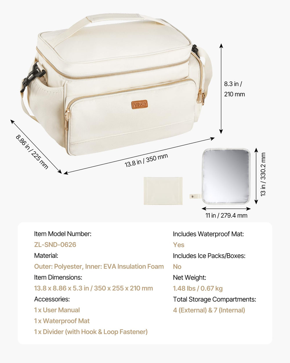 VEVOR bag with durable strap for comfortable, hands-free transport