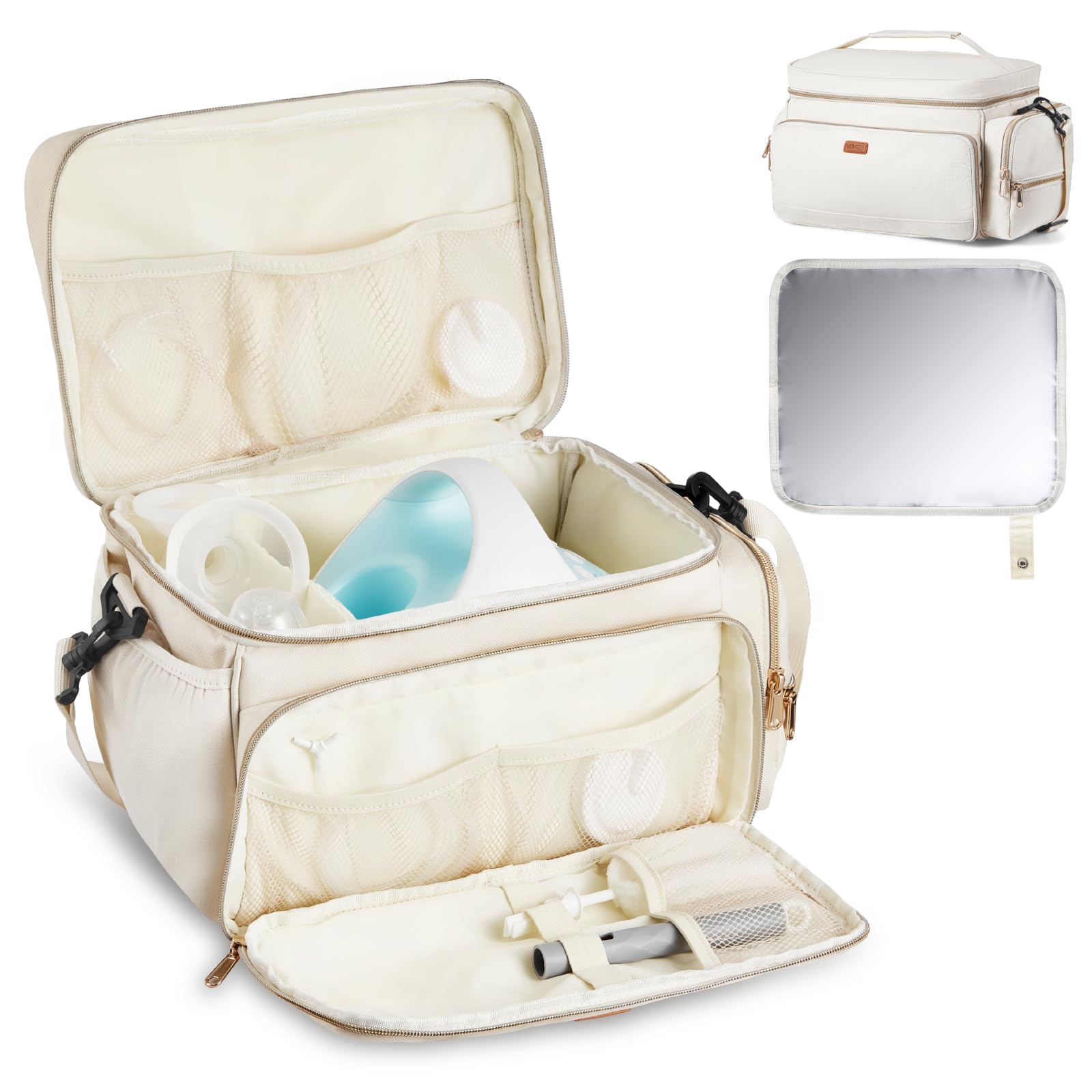 VEVOR breast pump bag with insulated compartment keeps milk at safe temperature on the go