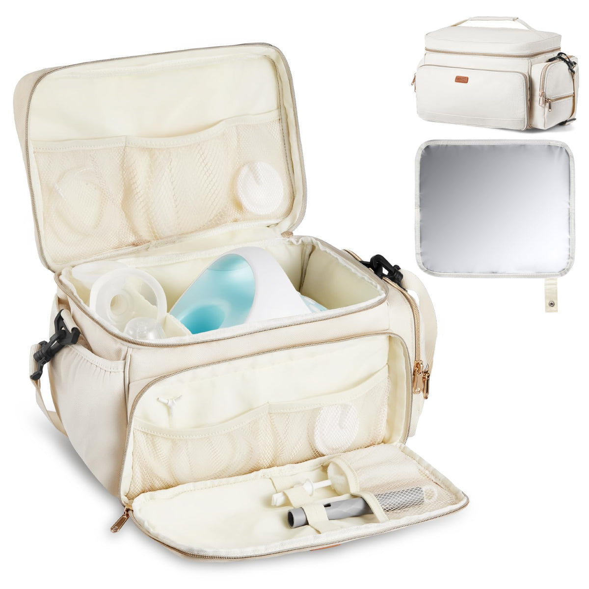 VEVOR breast pump bag with insulated compartment keeps milk at safe temperature on the go