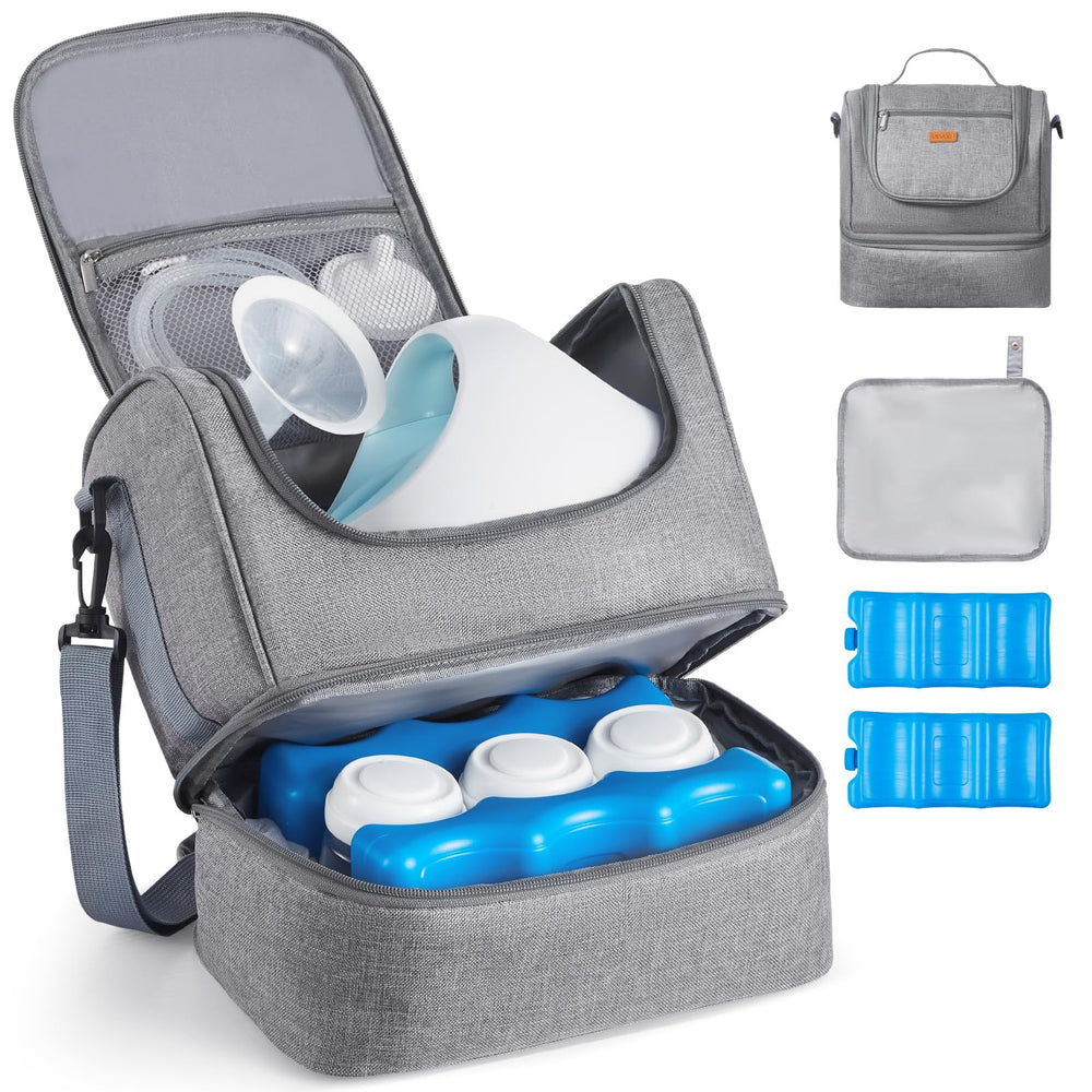 VEVOR breast pump bag with insulated foil pockets keeps milk cool on commutes.