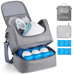 VEVOR breast pump bag with insulated foil pockets keeps milk cool on commutes.