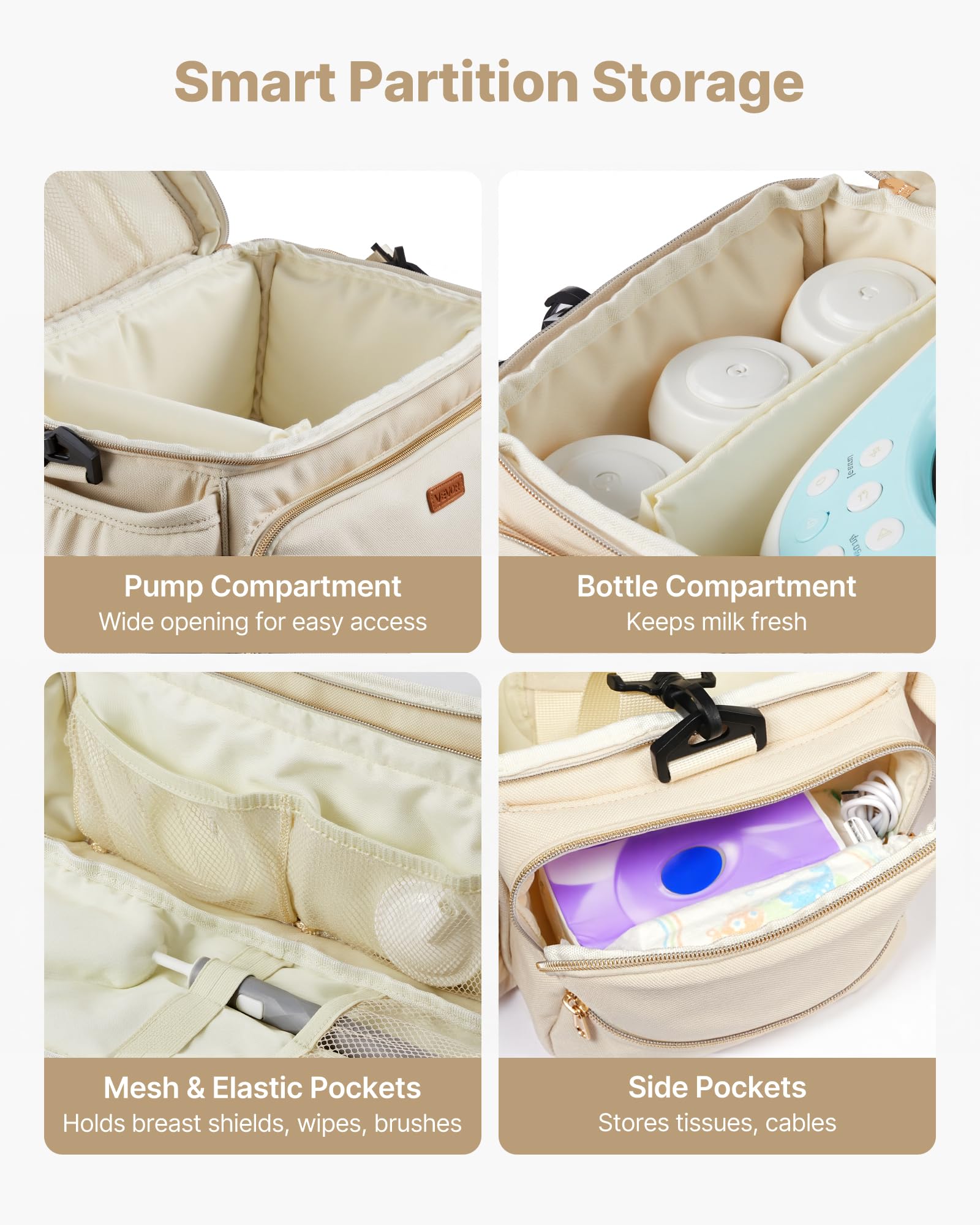 VEVOR bag provides easy access to phones and keys while nursing on the go