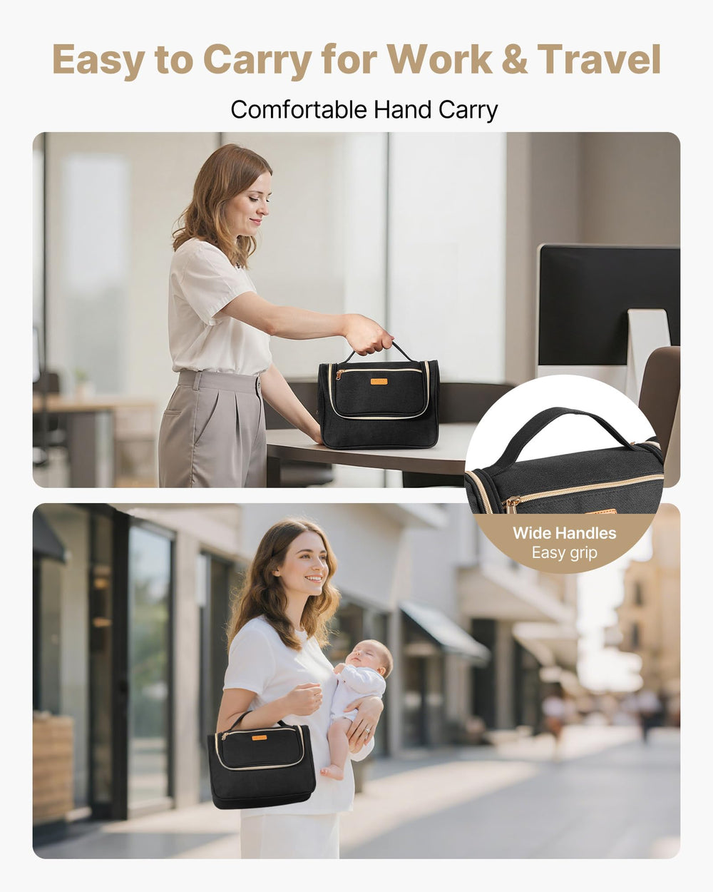 VEVOR bag mesh pockets hold wipes and nipple cream
