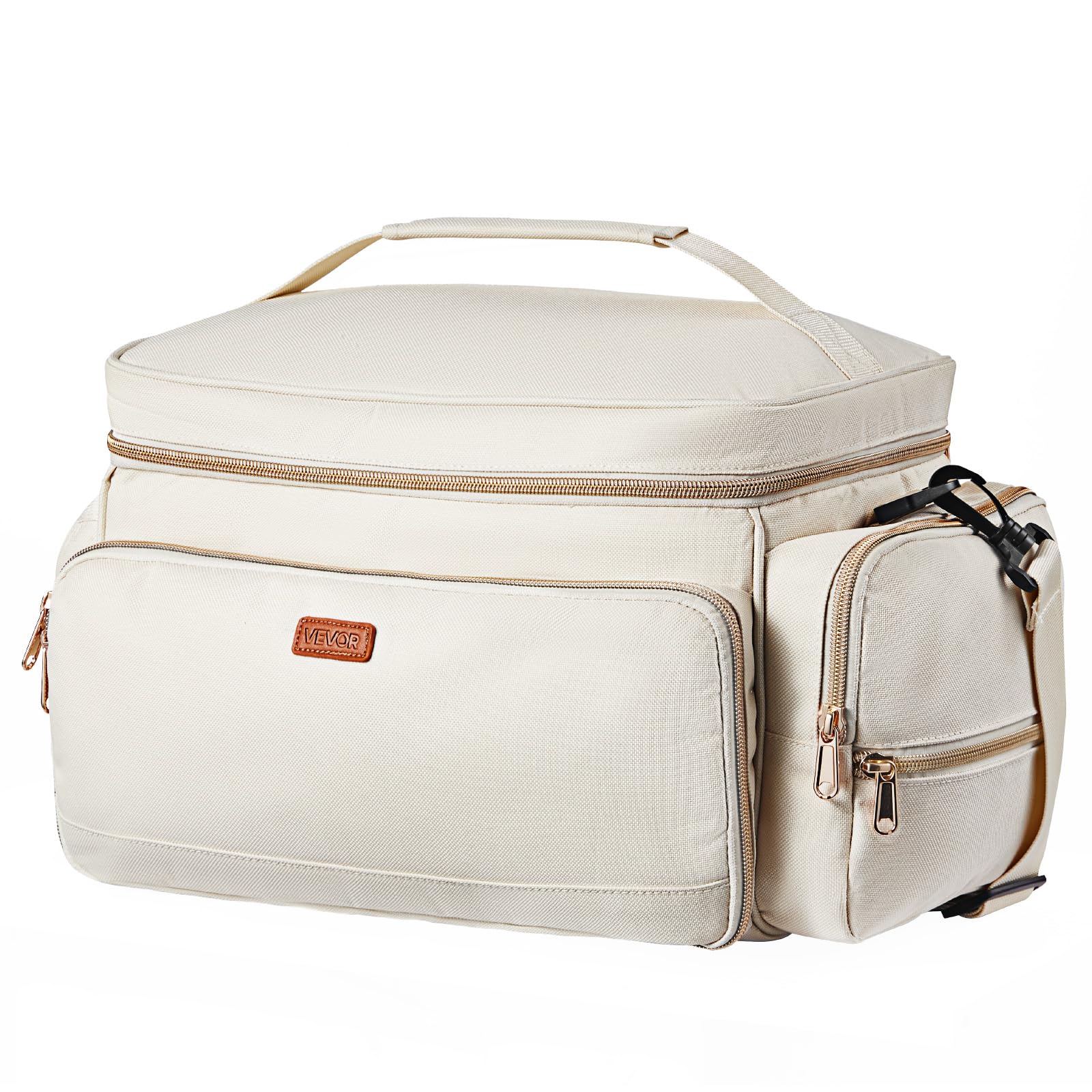 VEVOR breast pump bag's organized pockets keep wipes, brushes, and creams handy