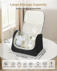 VEVOR breast pump bag organized with pockets and dividers
