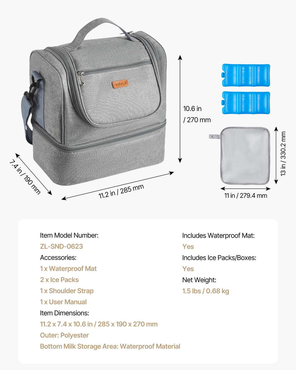 VEVOR portable design makes commuting, work, and travel easier.