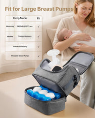 VEVOR breast pump bag with a waterproof bottom protects against spills during travel.