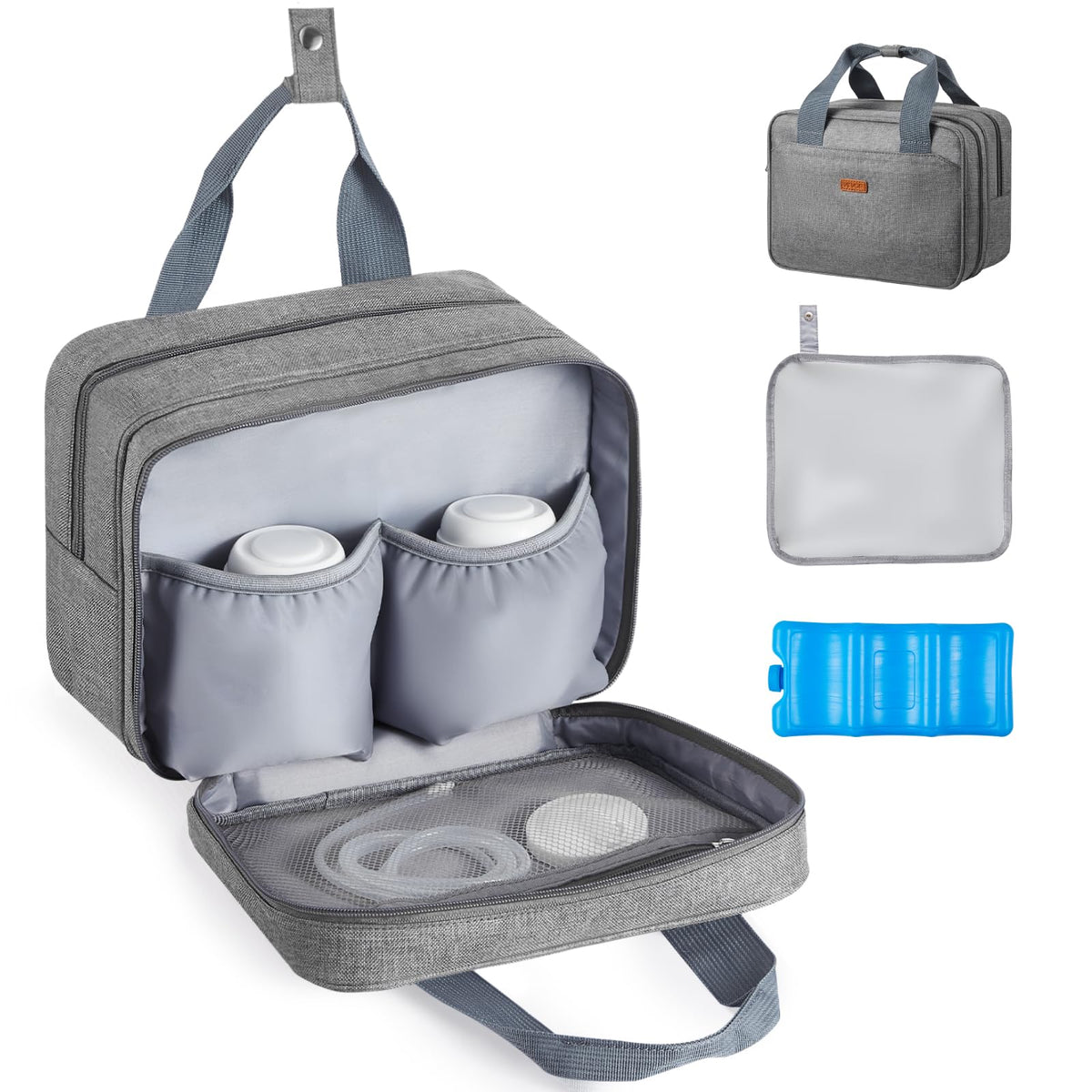 VEVOR wearable breast pump bag with insulated compartments keep milk cool on the go