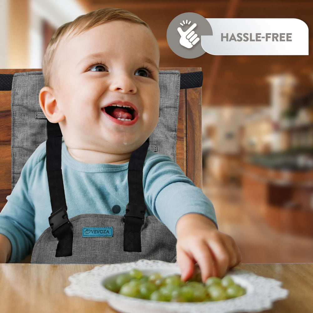 Vevoza padded shoulder straps provide comfort during meals