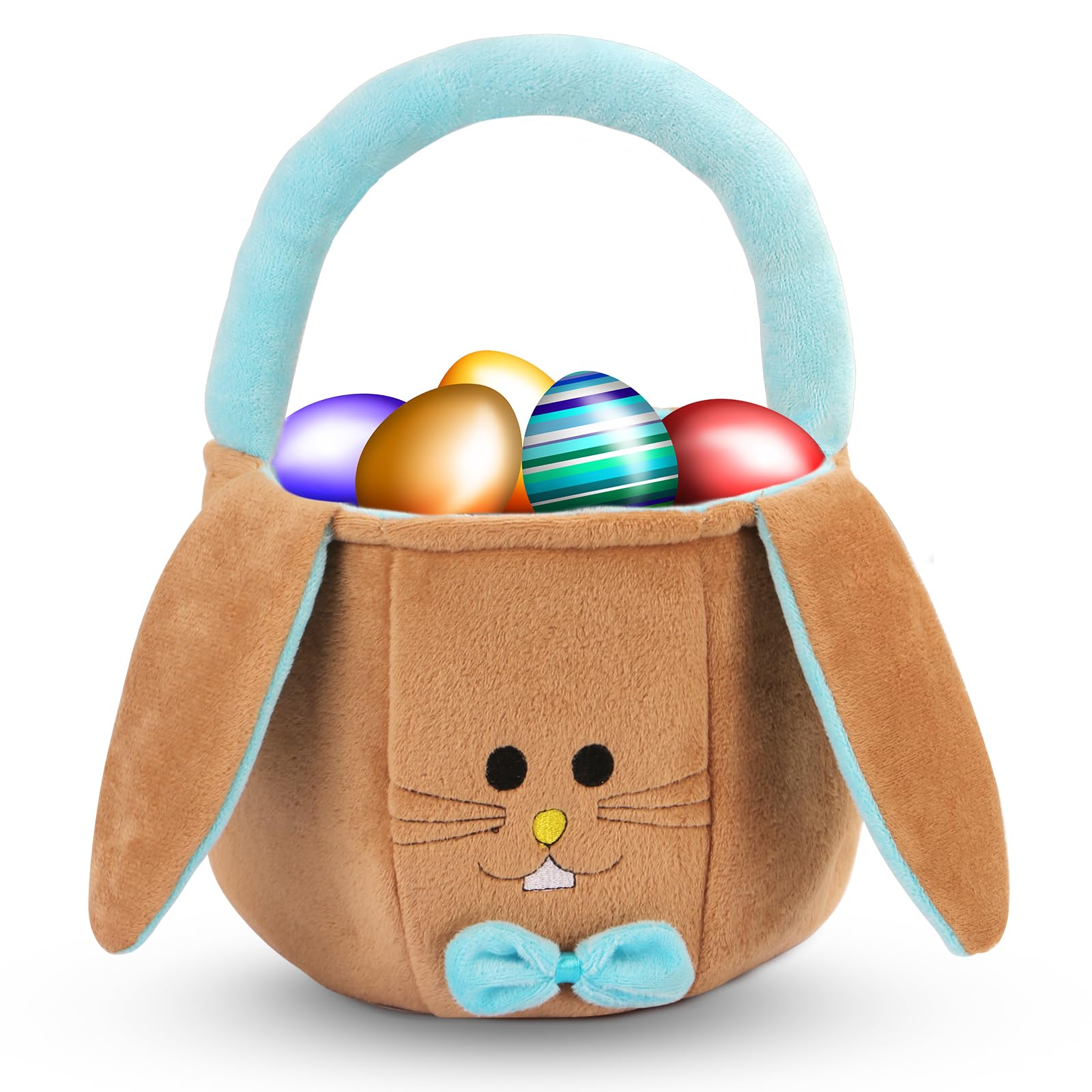 vewicokop Easter basket for kids with bunny ears for joyful egg hunts.