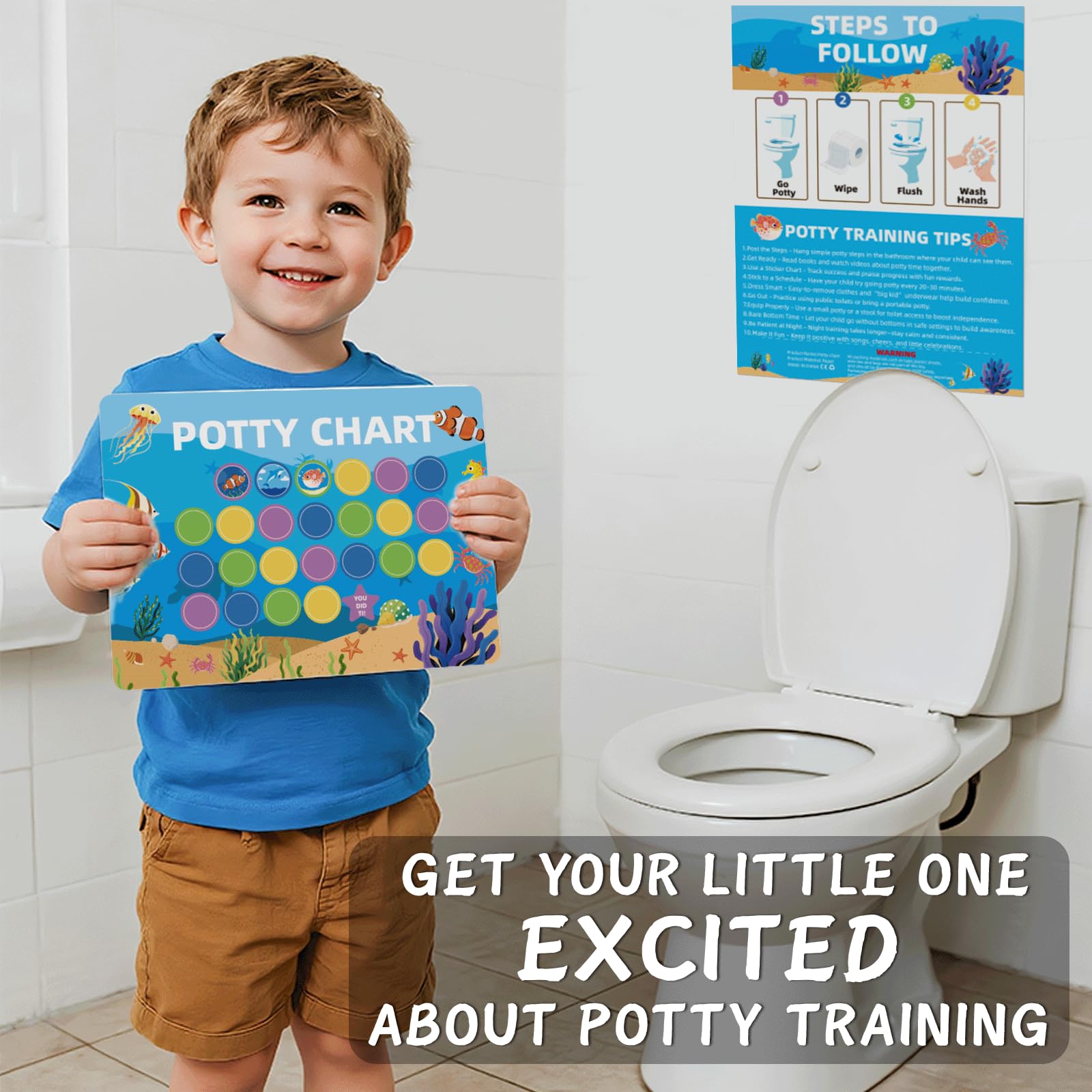 Vexorith Potty Chart Dinosaur theme engages kids with friendly dinos for practice.