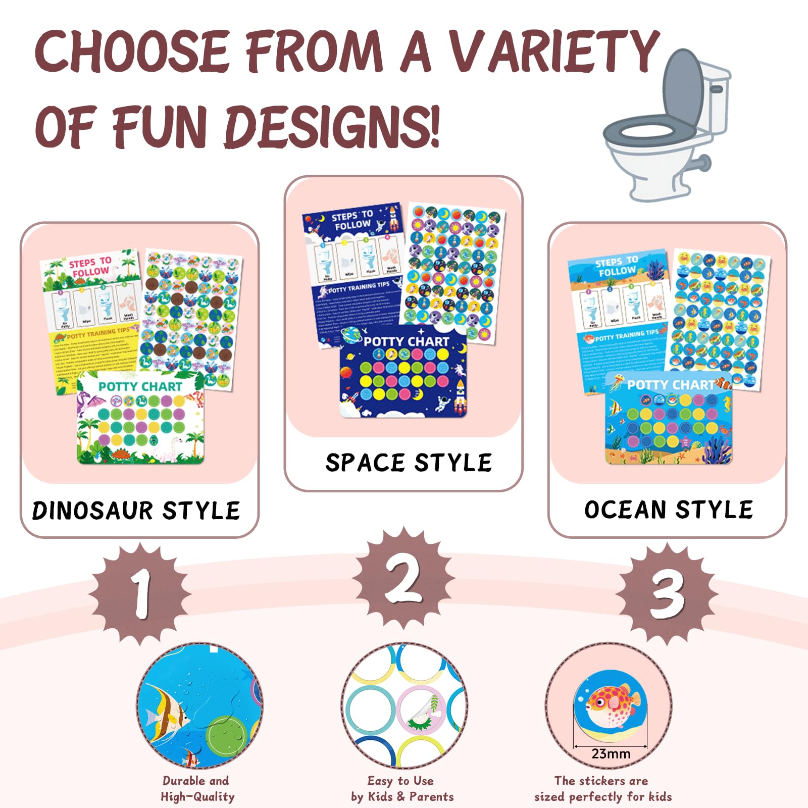 Vexorith Potty Chart is non-toxic and BPA-free for safety.