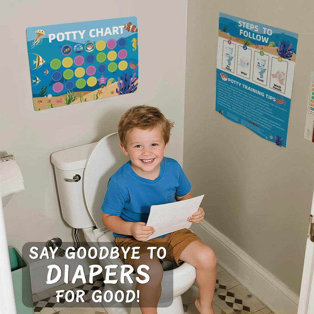 Vexorith Potty Chart laminated design resists mess and sticks neatly.