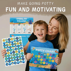 Vexorith Potty Chart Ocean theme shows marine life to encourage daily checks.