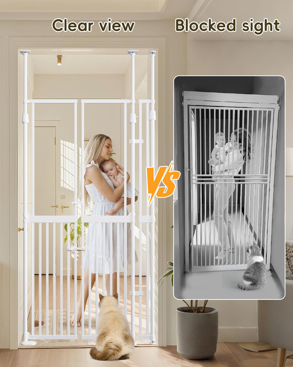 VEYUMILY extra tall gate provides secure containment for larger pets