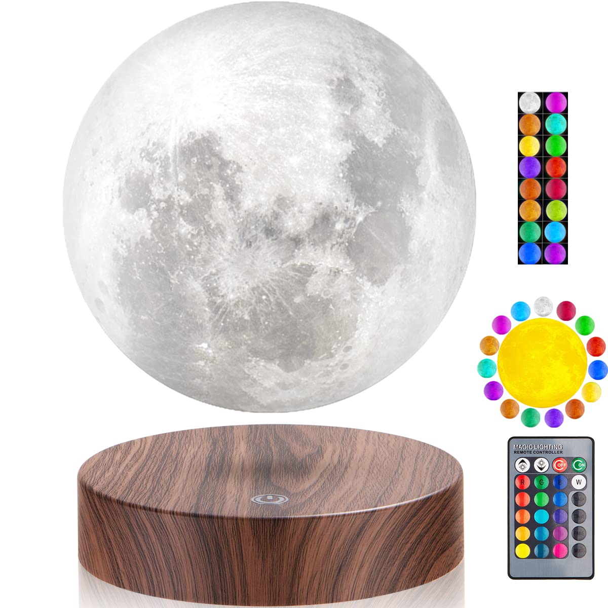 VGAzer Levitating Moon Lamp floating gracefully, elevating living room ambiance with soft, eye-friendly light.