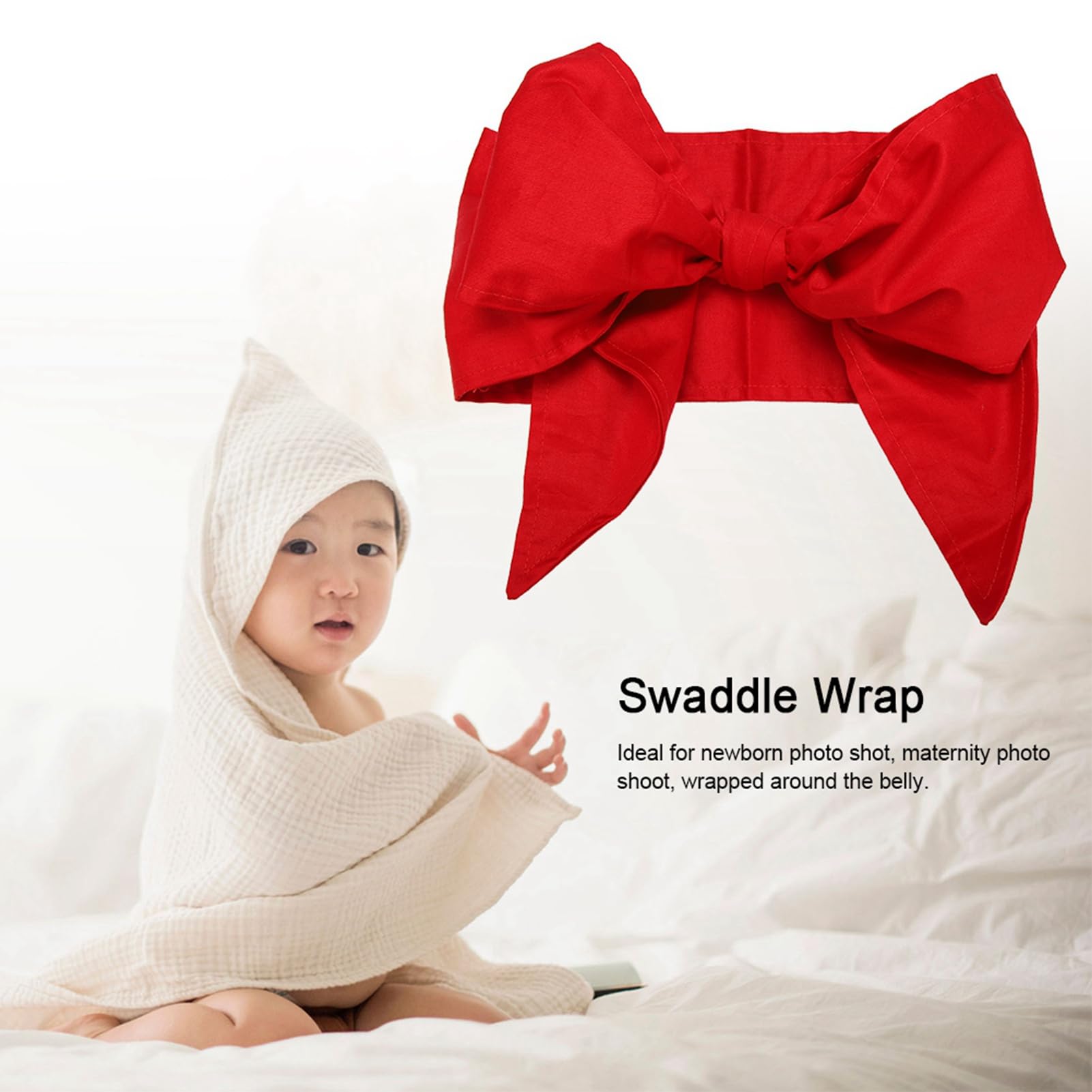 VGEBY soft cotton swaddle blanket red for gentle skin comfort