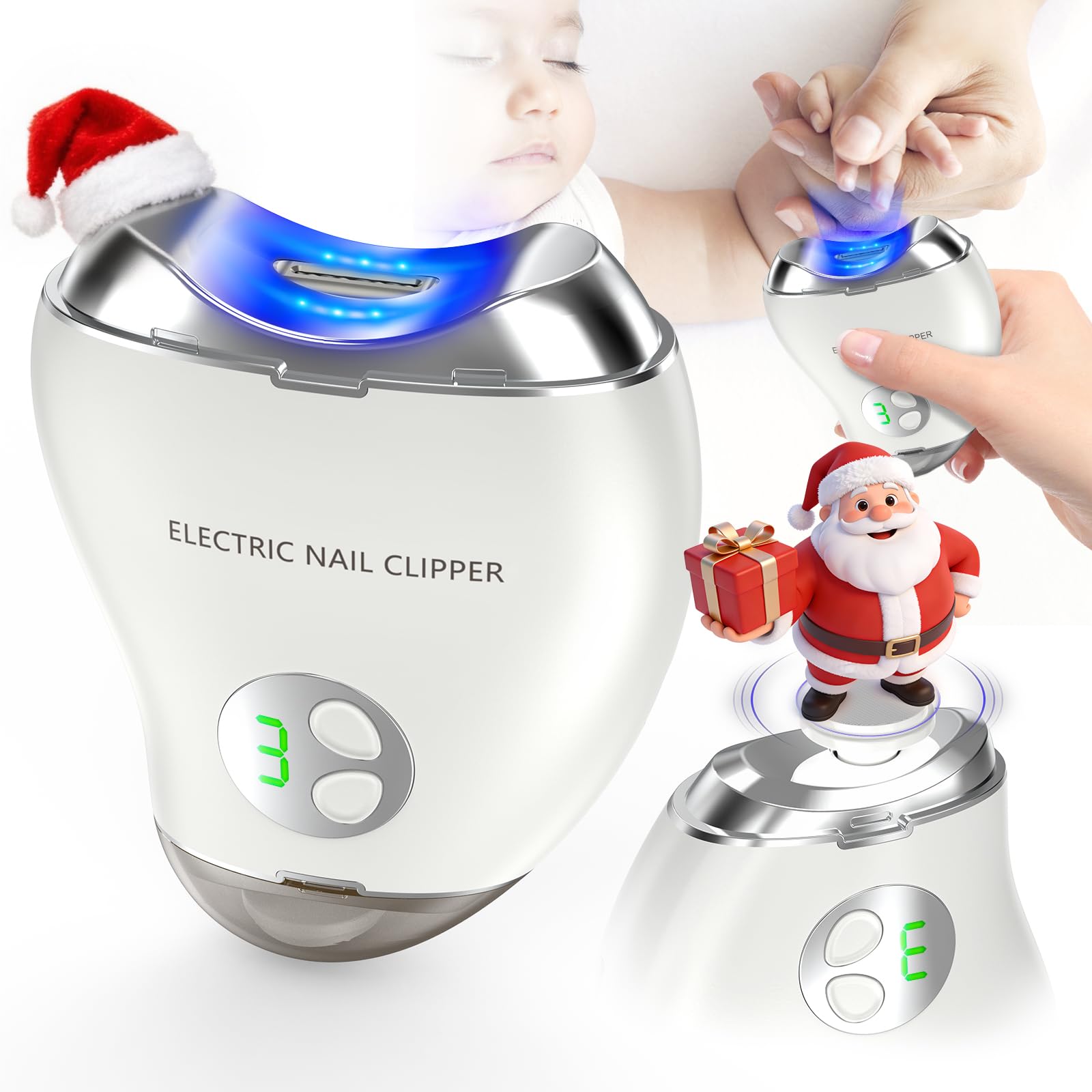 VGVR Electric Nail Clipper front view for precise, gentle trimming