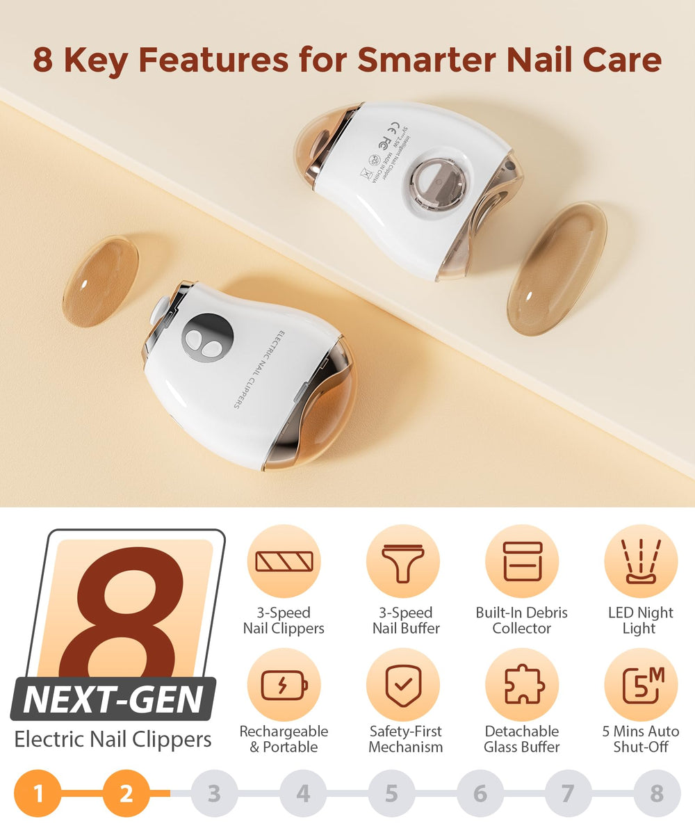 VGVR Electric Nail Clipper side view highlighting ergonomic grip and portability
