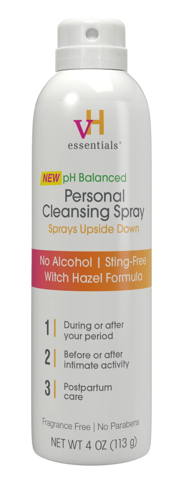 vH essentials Personal Cleansing Spray bottle for gentle intimate cleansing