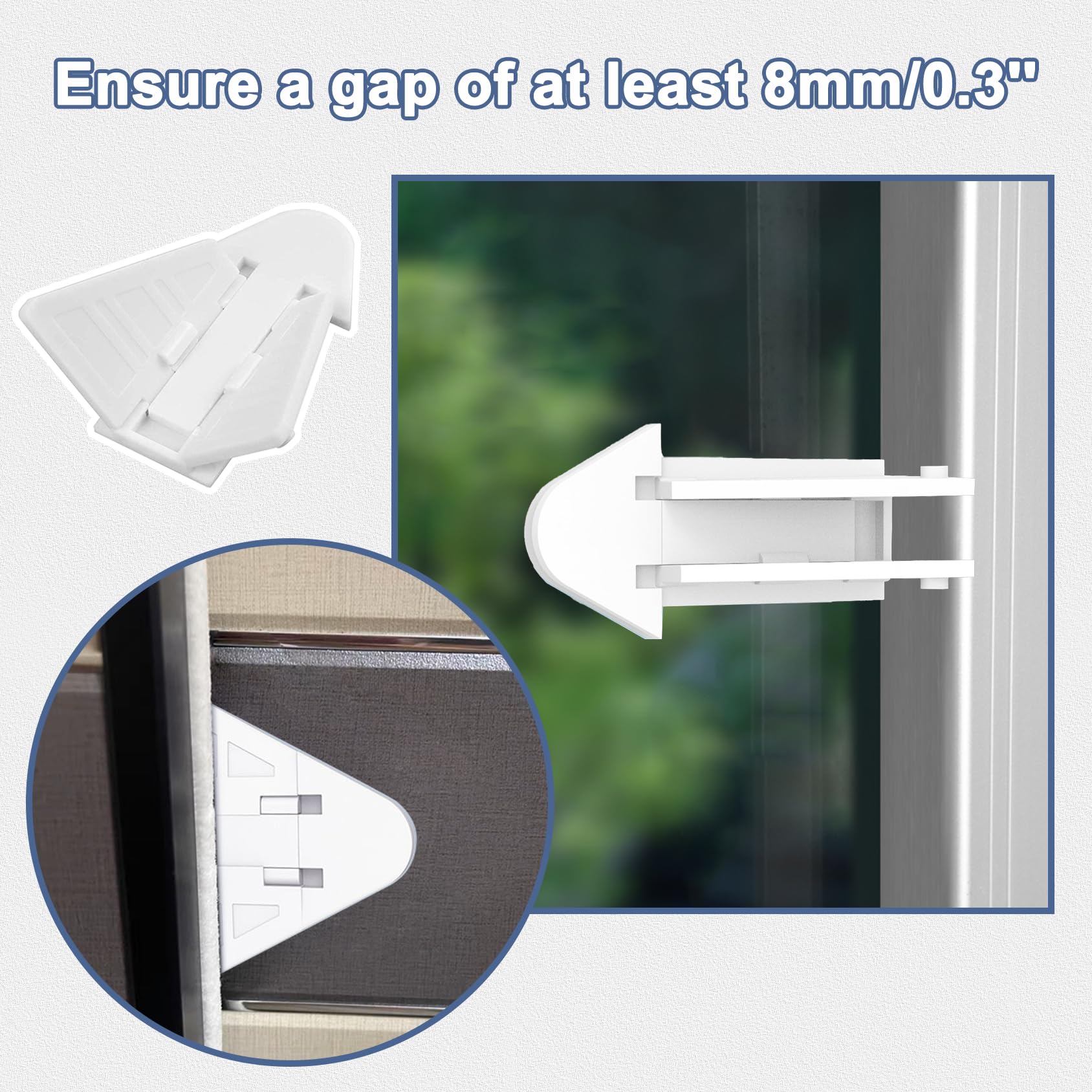 Viaky lock installed on sliding door, ready for use.